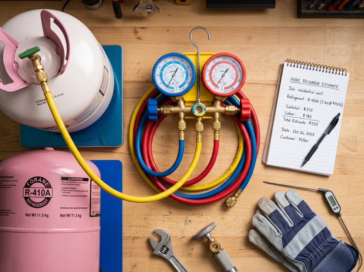 Side-by-side comparison of AC recharge, leak-repair, and full replacement costs for Long Island homes