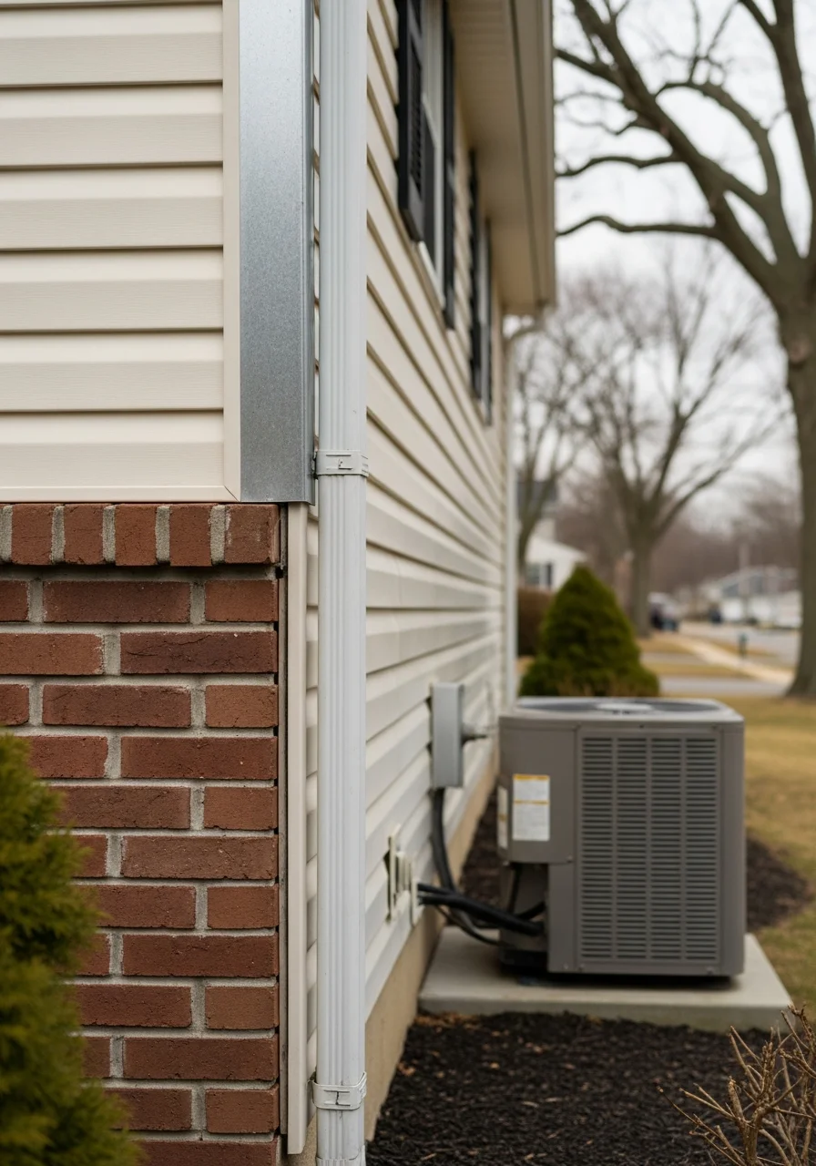 Close-up of a Long Island home's exterior detail, showing quality craftsmanship and attention to local building standards.